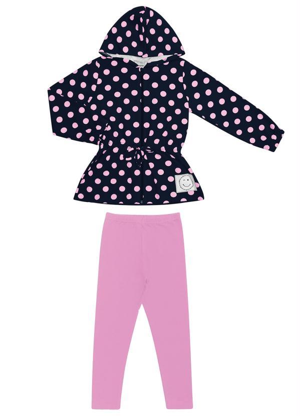 Rovi Kids - Conjunto Infantil Parka Poá Azul