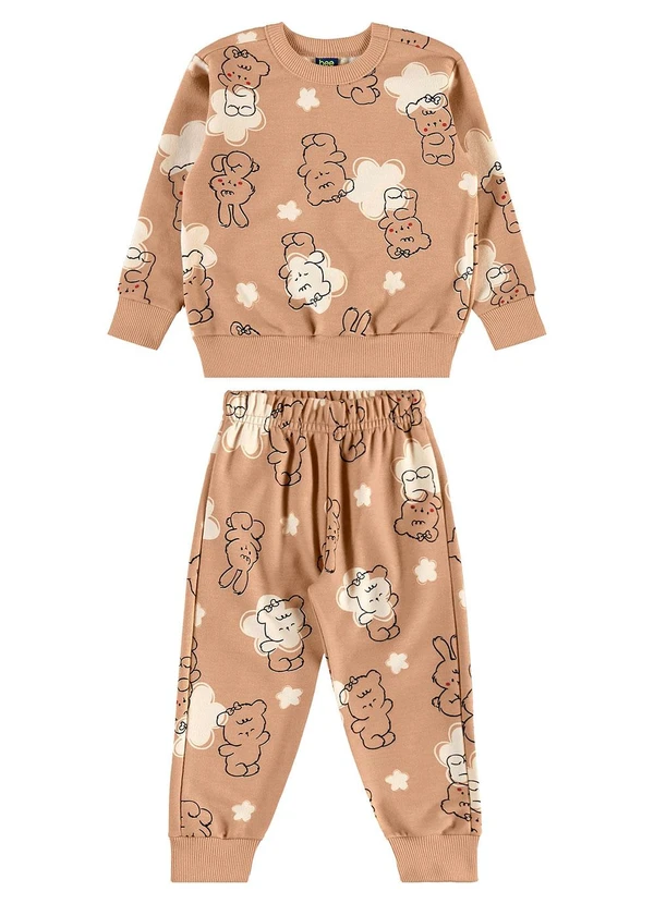 Bee Loop - Conjunto Infantil Ursos e Coelhos Marrom