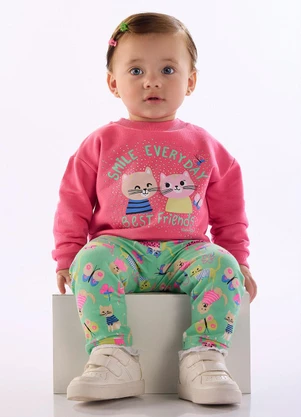 Quimby - Conjunto Inverno Blusão Legging Rosa - QUIMBY