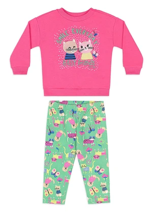 Quimby - Conjunto Inverno Blusão Legging Rosa - QUIMBY