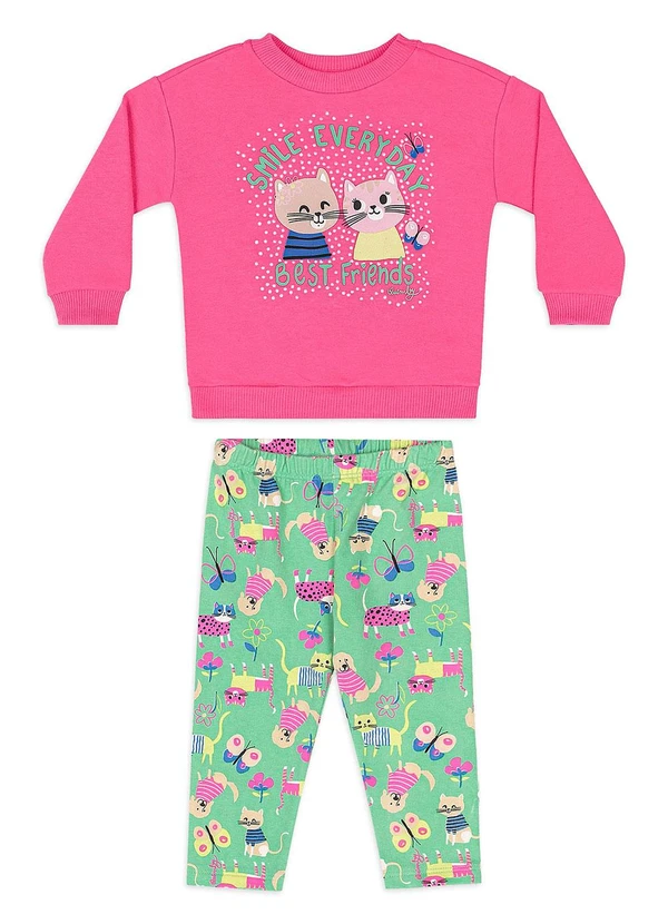 Quimby - Conjunto Inverno Blusão Legging Rosa 2