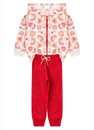 Rosa Azul - Conjunto Inverno Iaia Corações Off White - ROSA AZUL