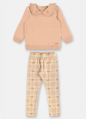 Up Baby - Conjunto Inverno Moletom Bege - UP BABY