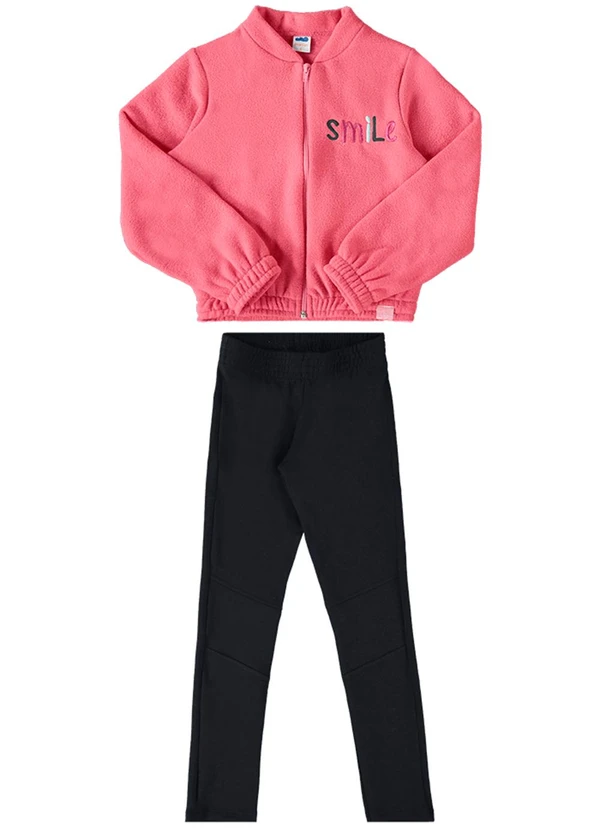 Marlan - Conjunto Jaqueta Boucle e Legging Rosa 2