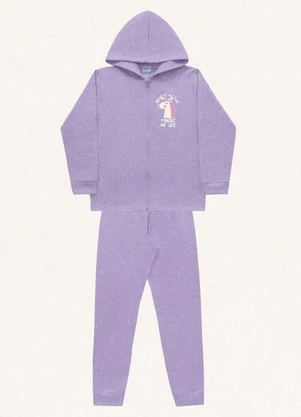 Fakini Kids - Conjunto Jaqueta C/Capuz e Calça Roxo - FAKINI KIDS