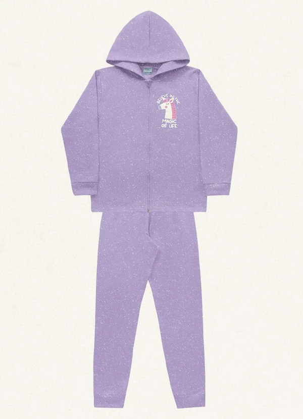 Fakini Kids - Conjunto Jaqueta C/Capuz e Calça Roxo