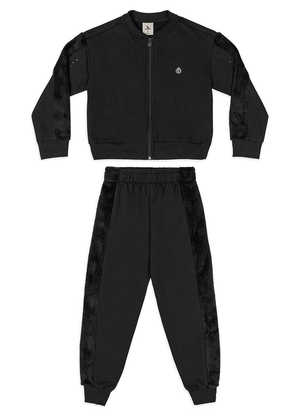 Quimby - Conjunto Jaqueta Calça Moletom Preto 3