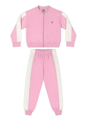 Quimby - Conjunto Jaqueta Calça Moletom Rosa - QUIMBY