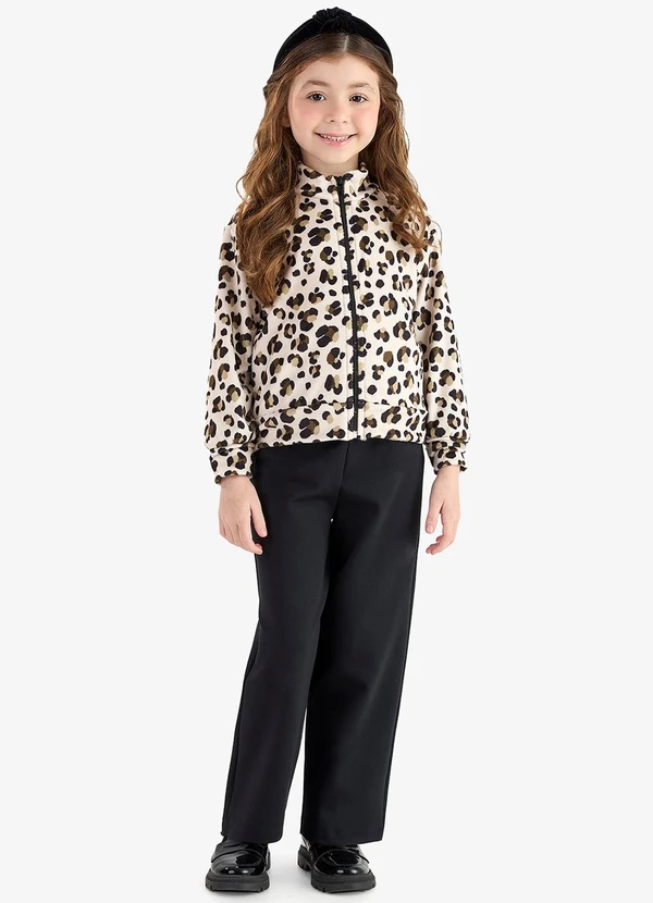 Rovi Kids - Conjunto Jaqueta Capuz e Legging Bege 1