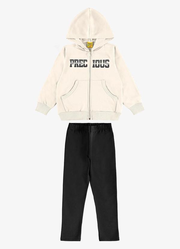 Rovi Kids - Conjunto Jaqueta Capuz e Legging Bege
