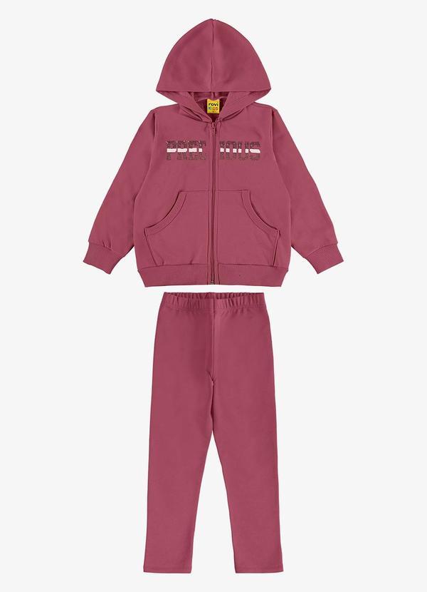 Rovi Kids - Conjunto Jaqueta Capuz e Legging Vermelho