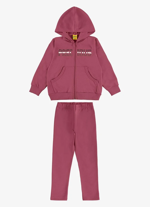 Rovi Kids - Conjunto Jaqueta Capuz e Legging Vermelho