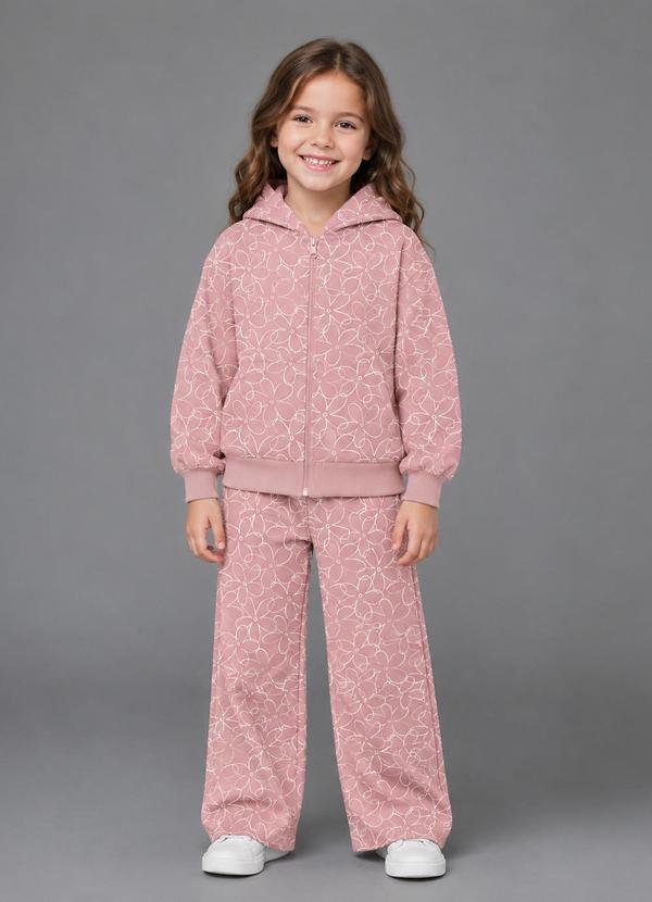 Rovi Kids - Conjunto Jaqueta com Calça Feminino Rosa