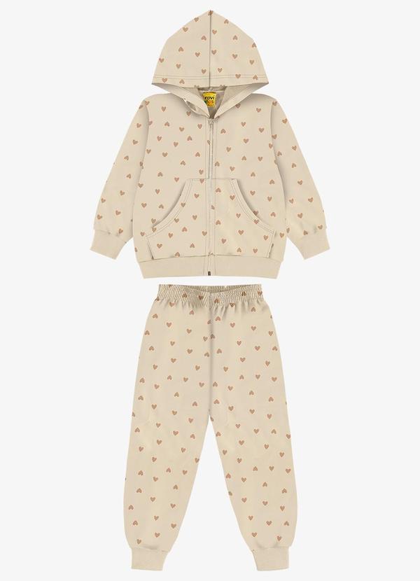 Rovi Kids - Conjunto Jaqueta com Calça Molecotton Bege