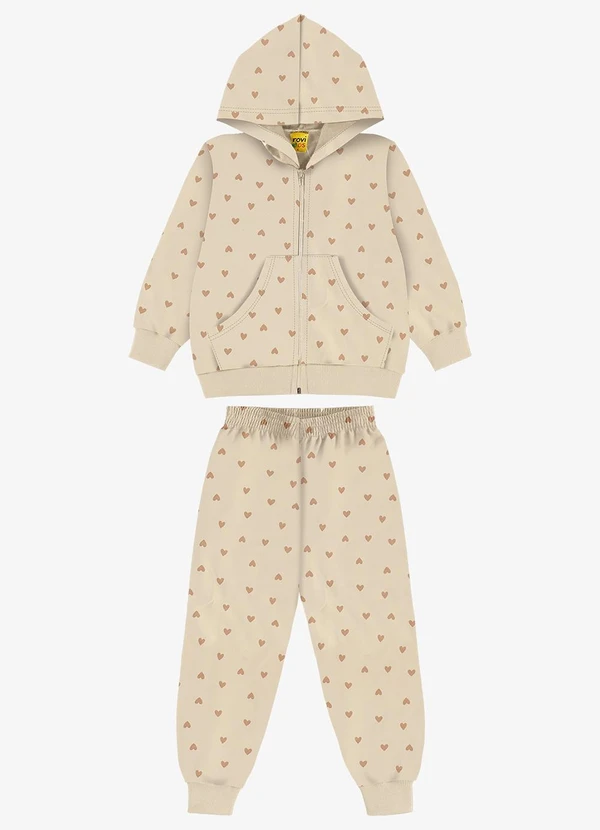 Rovi Kids - Conjunto Jaqueta com Calça Molecotton Bege 1