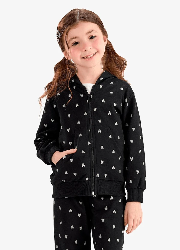 Rovi Kids - Conjunto Jaqueta com Calça Molecotton Preto 3