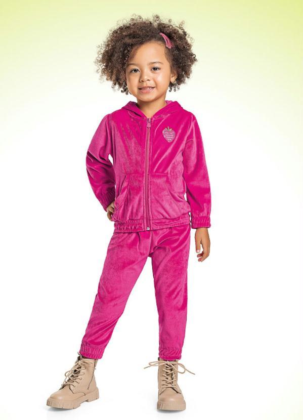 Fakini Kids - Conjunto Jaqueta com Capuz e Calça Rosa