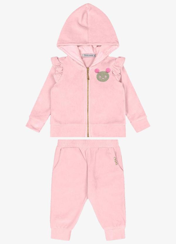 Trick Nick - Conjunto Jaqueta com Capuz e Calça Rosa