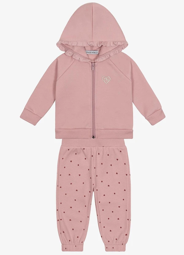 Trick Nick - Conjunto Jaqueta com Capuz e Calca Rosa 1