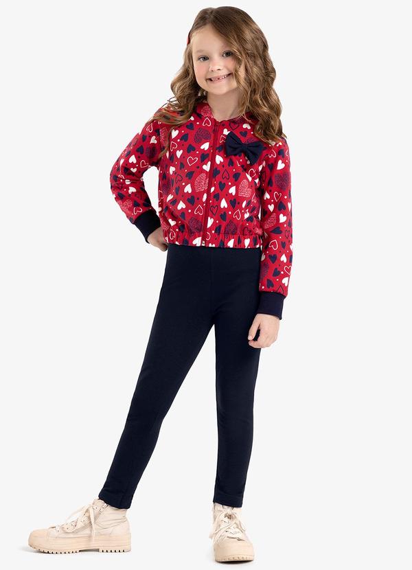 Rovi Kids - Conjunto Jaqueta com Capuz e Calça Vermelho