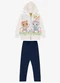 Rovi Kids - Conjunto Jaqueta com Capuz e Legging Rosa - variação: Bege
