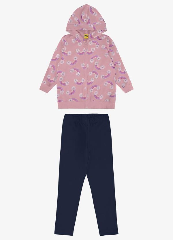Rovi Kids - Conjunto Jaqueta com Capuz e Legging Rosa