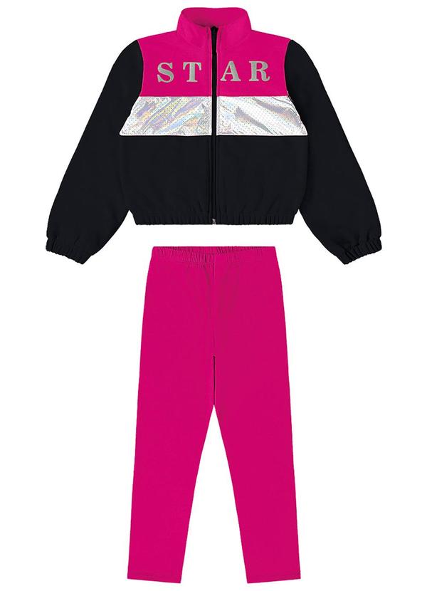 Rovi Kids - Conjunto Jaqueta com Legging Star Rosa