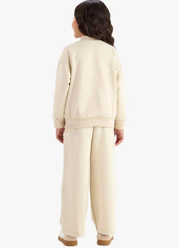 Rovi Kids - Conjunto Jaqueta com Wide Leg Moletom Bege 2