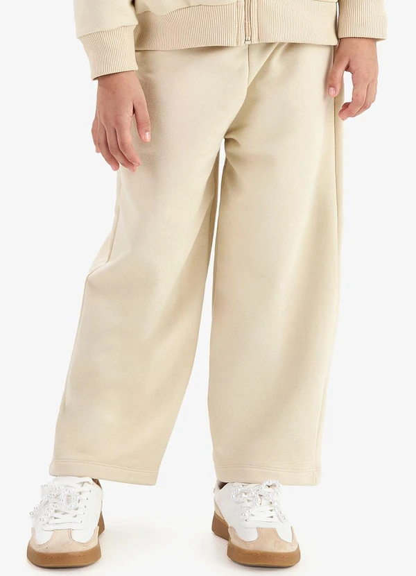 Rovi Kids - Conjunto Jaqueta com Wide Leg Moletom Bege 4