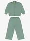 Rovi Kids - Conjunto Jaqueta com Wide Leg Moletom Bege - variação: Verde