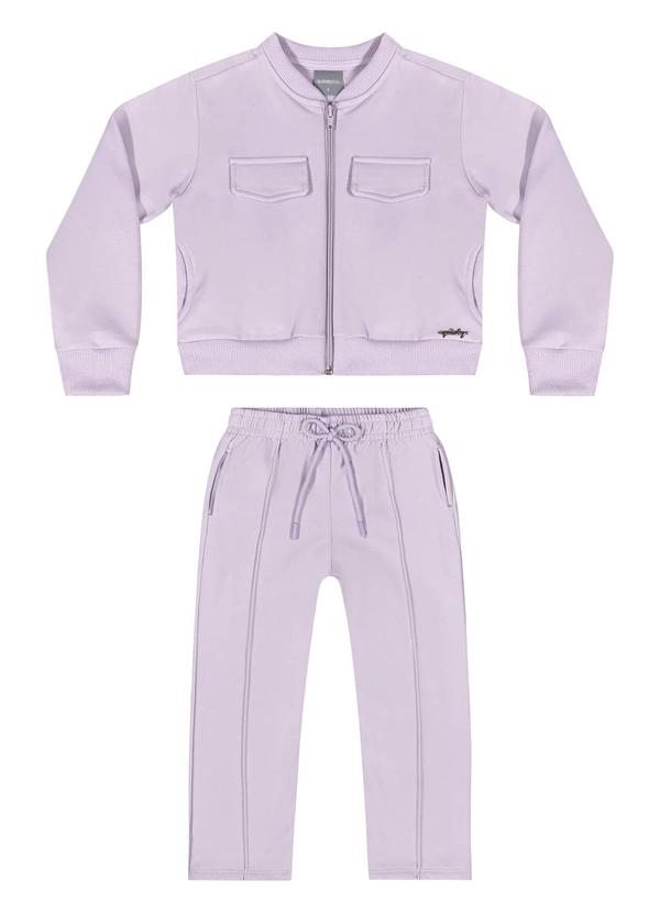 Quimby - Conjunto Jaqueta Cropped e Calça Roxo 2