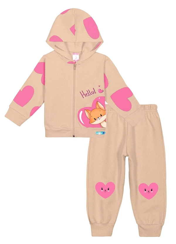 Abrange - Conjunto Jaqueta e Calça Baby Bege