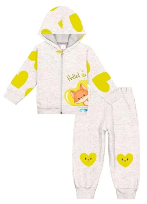 Abrange - Conjunto Jaqueta e Calça Baby Cinza - ABRANGE