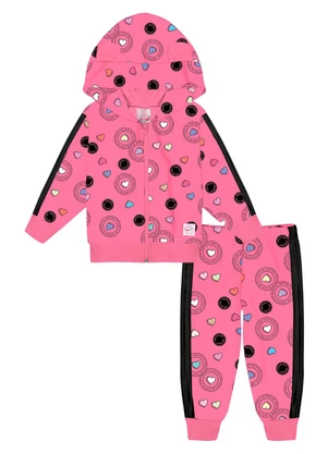 Abrange - Conjunto Jaqueta e Calça Baby Rosa - ABRANGE