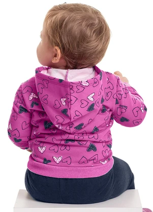Bee Loop - Conjunto Jaqueta e Calça Bebê Menina Roxo - BEE LOOP
