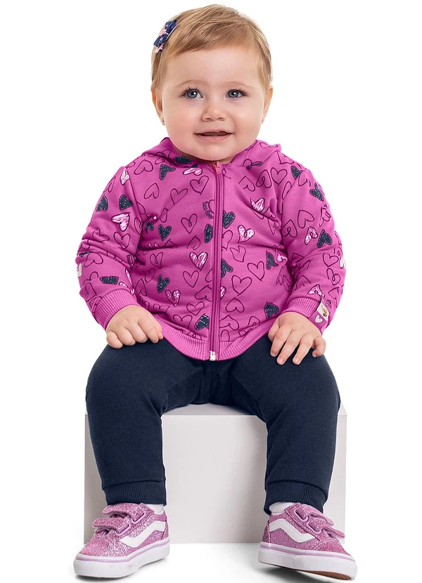 Bee Loop - Conjunto Jaqueta e Calça Bebê Menina Roxo