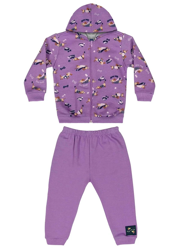Bee Loop - Conjunto Jaqueta e Calça Bebê Menina Roxo