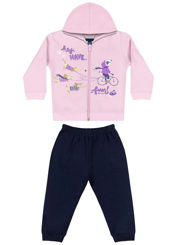 Bee Loop - Conjunto Jaqueta e Calça Bebê Menina Roxo