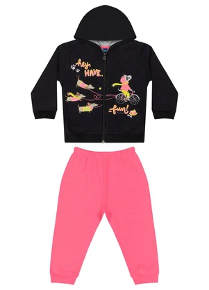 Bee Loop - Conjunto Jaqueta e Calça Bebê Preto - BEE LOOP