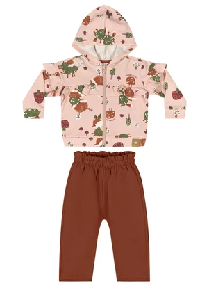 Quimby - Conjunto Jaqueta e Calça Bebê Rosa - QUIMBY