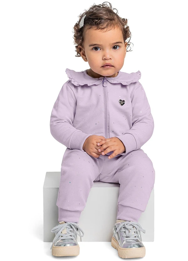 Quimby - Conjunto Jaqueta e Calça Bebê Roxo
