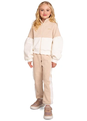 Marlan - Conjunto Jaqueta e Calça com Moletom Bege - MARLAN