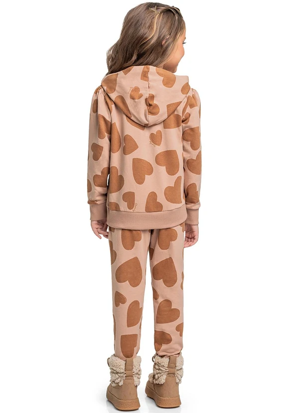 Quimby - Conjunto Jaqueta e Calça Corações Marrom 2