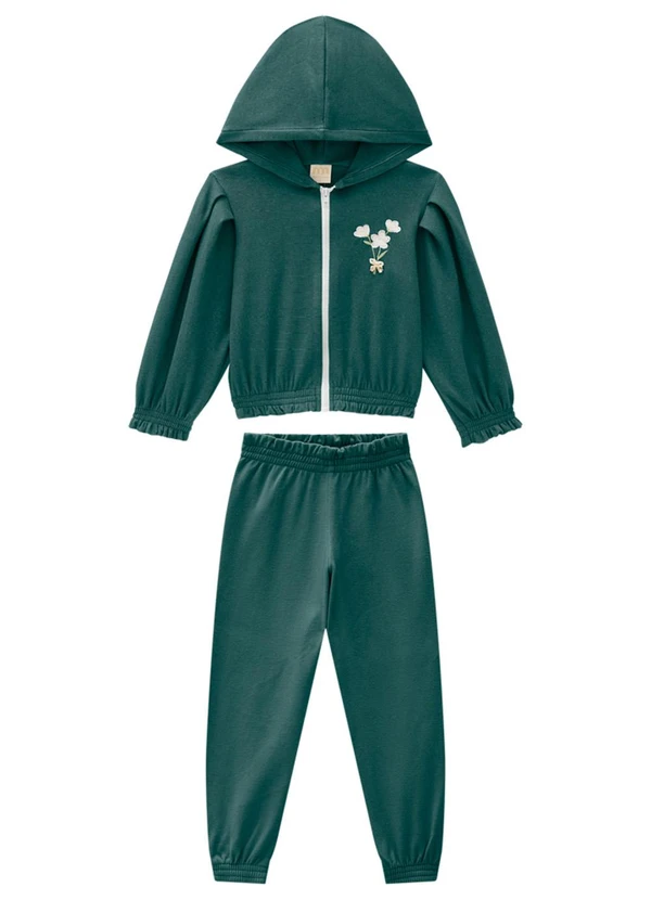 Milli e Nina - Conjunto Jaqueta e Calça em Alfaitaria Verde