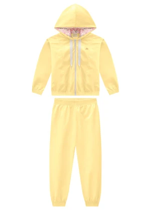 Milli e Nina - Conjunto Jaqueta e Calça em Corta Vento Amarelo - MILLI E NINA