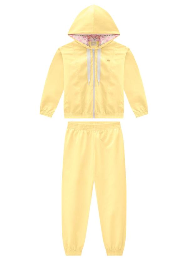Milli e Nina - Conjunto Jaqueta e Calça em Corta Vento Amarelo 1