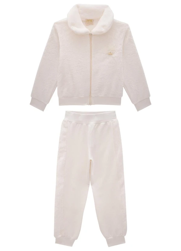 Milli e Nina - Conjunto Jaqueta e Calça em Molecotton Bege 2