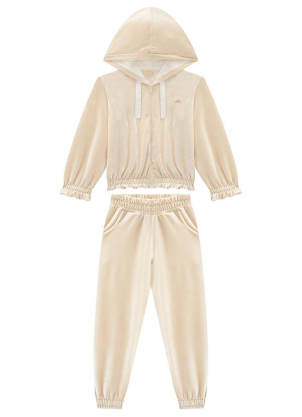 Milli e Nina - Conjunto Jaqueta e Calça em Veludo Alemão Bege 2