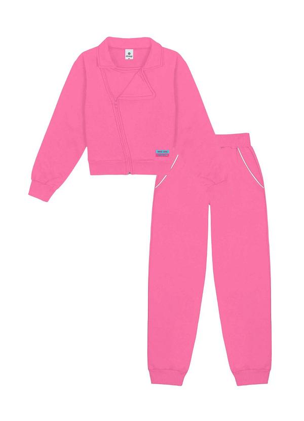 Abrange - Conjunto Jaqueta e Calça Estampa Costas Rosa