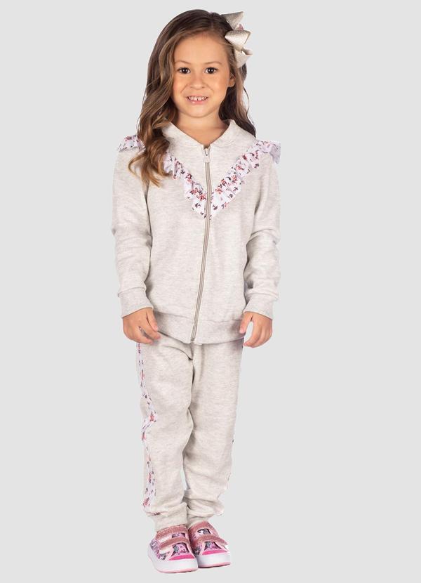 Turminha - Conjunto Jaqueta e Calça Friso Cinza